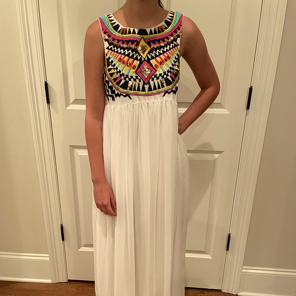 Beautiful embroidered and beaded maxi dress